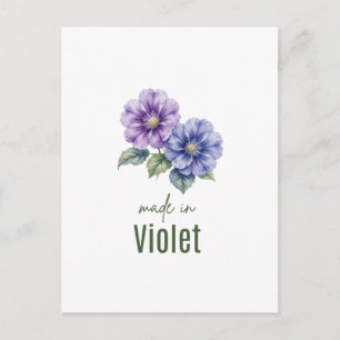 Carte Postale Fleur de naissance violette de février Art mural a