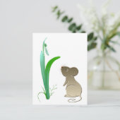Carte Postale Fleur de neige et souris (Debout devant)