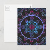 Carte Postale Fleur de nuit Mandala (Devant / Derrière)