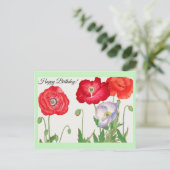 Carte Postale Fleur de pavot vintage (Debout devant)