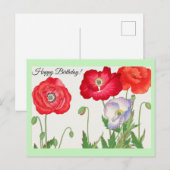 Carte Postale Fleur de pavot vintage (Devant / Derrière)