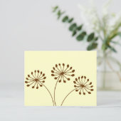 Carte Postale Fleur de pissenlit abstrait marron (Debout devant)