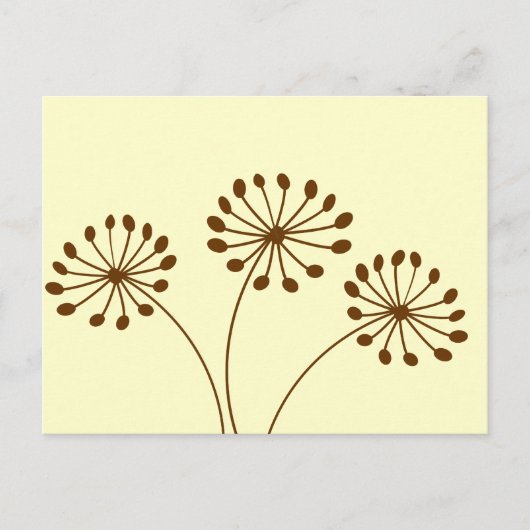 Carte Postale Fleur de pissenlit abstrait marron (Devant)