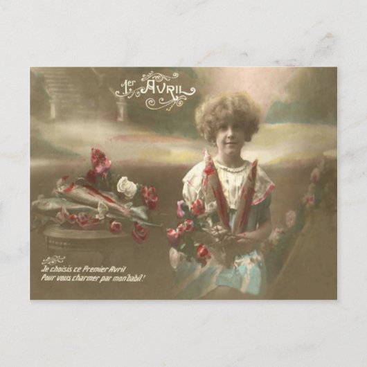 Carte Postale Fleur de poisson Jardin victorien Poisson d'avril (Devant)