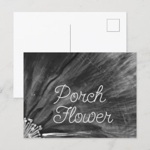 Carte Postale Fleur de porche / Noir et blanc /