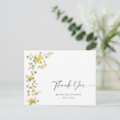 Carte Postale Fleur de prairie à l'aquarelle Boho Merci (Debout devant)