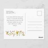 Carte Postale Fleur de prairie à l'aquarelle Boho Merci (Dos)