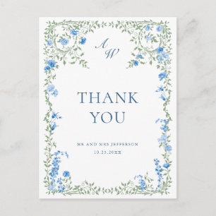 Carte Postale Fleur de prairie à l'aquarelle Boho Merci