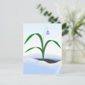 Carte Postale Fleur de printemps dans la neige (Debout devant)