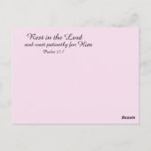 Carte Postale Fleur de printemps délicate avec message biblique (Dos)