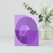 Carte Postale Fleur de printemps rose et violette | Quatre nuanc (Debout devant)