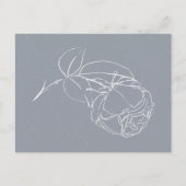 Carte Postale Fleur de rose doodle blanc (Devant)