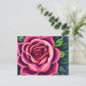 Carte Postale Fleur de rose rose romantique Abstraite (Debout devant)