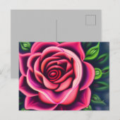 Carte Postale Fleur de rose rose romantique Abstraite (Devant / Derrière)