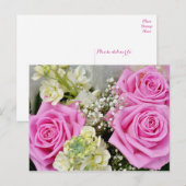 Carte Postale Fleur de rose rose vide (Devant / Derrière)