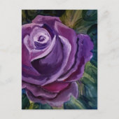Carte Postale Fleur de rose violette unique (Devant)