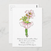 Carte Postale Fleur de rosier Pink Briar rose fun drôle fille (Devant / Derrière)