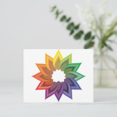Carte Postale Fleur de roue couleur (Debout devant)