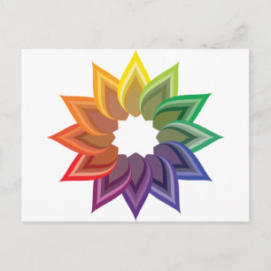 Carte Postale Fleur de roue couleur
