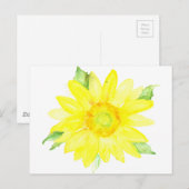 Carte Postale Fleur de soleil d'été jaune brillant (Devant / Derrière)