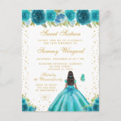 Carte Postale Fleur de Té Florale Peau Foncée Princesse Sweet Si (Devant)