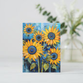 Carte Postale Fleur de tournesol Fleur sauvage Conception de méd (Debout devant)