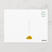 Carte Postale Fleur de tournesol fleurie Jaune (Dos)