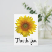 Carte Postale Fleur de tournesol jaune Merci floral (Debout devant)