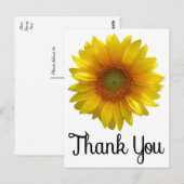 Carte Postale Fleur de tournesol jaune Merci floral (Devant / Derrière)