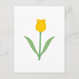 Carte Postale Fleur de tulipe jaune.