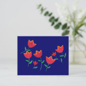 Carte Postale fleur de tulipe rouge (Debout devant)