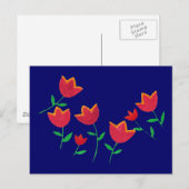Carte Postale fleur de tulipe rouge (Devant / Derrière)