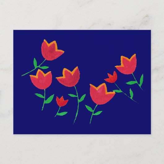 Carte Postale fleur de tulipe rouge (Devant)