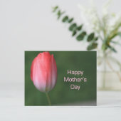 Carte Postale fleur de tulipe rouge, jour de mère heureuse (Debout devant)