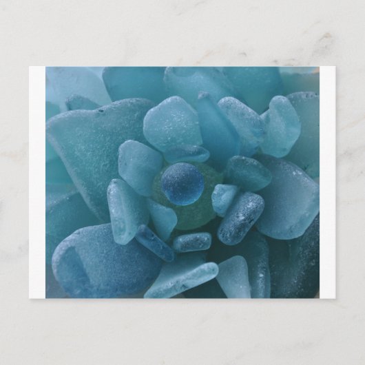 Carte Postale Fleur de Verre de Mer Bleu (Devant)