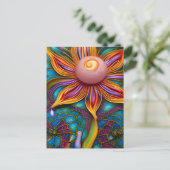 Carte Postale Fleur de verre ornée (Debout devant)