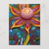 Carte Postale Fleur de verre ornée (Devant)