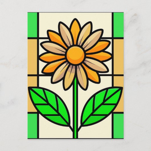 Carte Postale Fleur de verre tendu (Devant)