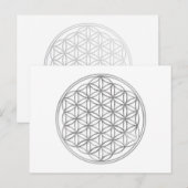 Carte Postale Fleur De Vie | argent (Devant / Derrière)