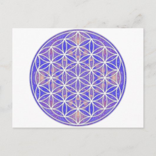 Carte Postale Fleur de vie (couleur 3) (Devant)