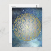 Carte Postale Fleur de vie de Cube de Metatron (Devant / Derrière)