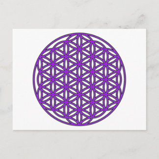 Carte Postale Fleur de vie pourpre