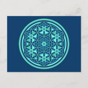 Carte Postale Fleur De Vie - Style Bouton 01