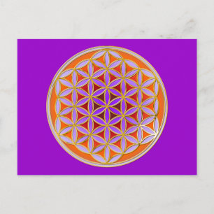 Carte Postale Fleur De Vie - Style Bouton 04