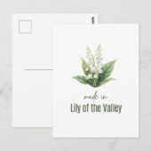 Carte Postale Fleur d'eau de naissance de Muguet en aquarelle (Devant / Derrière)