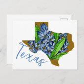 Carte Postale Fleur d'état du Texas (Devant / Derrière)