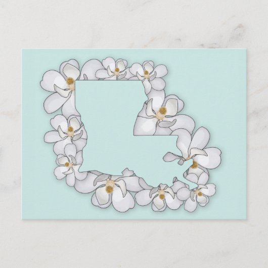 Carte Postale Fleur d'État Louisiane - Magnolia (Devant)
