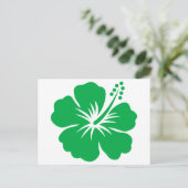 Carte Postale fleur d'hibiscus devenez écolo (Debout devant)