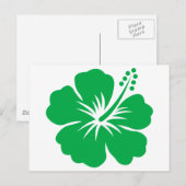 Carte Postale fleur d'hibiscus devenez écolo (Devant / Derrière)