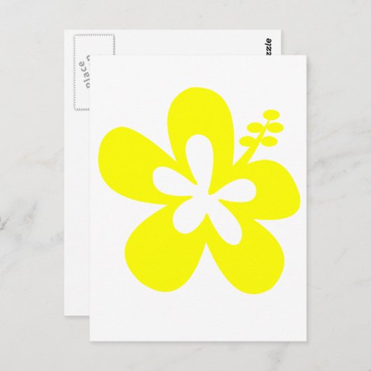 Carte Postale fleur d'hibiscus jaune (Devant / Derrière)
